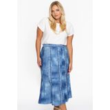 YOEK - A-lijn Rok - Blauw - Middellange Lengte - Polyester
