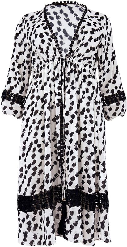 Cardigan - Abstracte Print - Lichtgewicht - Kanten Randen - Lange Mouwen