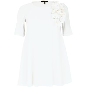 Dolce - Tuniek - Wit - 3D-Bloemapplicaties - Relaxte Pasvorm