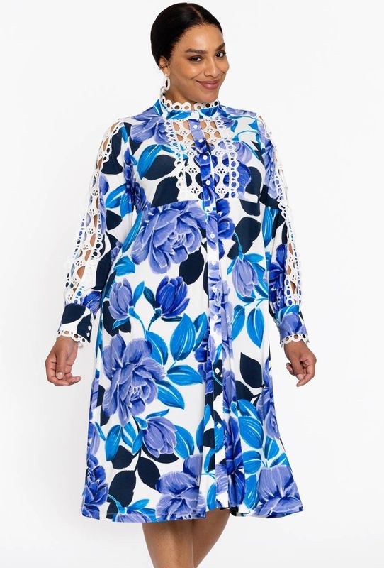 Jurk - Wit - SILVERLING - A-lijn - Met Kant