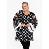 Yoek Tuniek Dots - Vloeiende Klokmouwen - Ademend Voile