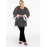 Yoek Tuniek Dots - Vloeiende Klokmouwen - Ademend Voile