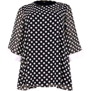 Yoek Tuniek Dots - Vloeiende Klokmouwen - Ademend Voile