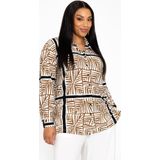 YOEK - Blouse - Beige - Lange Mouwen - Losse Pasvorm