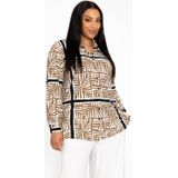 YOEK - Blouse - Beige - Lange Mouwen - Losse Pasvorm