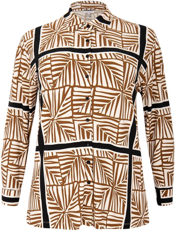 YOEK - Blouse - Beige - Lange Mouwen - Losse Pasvorm