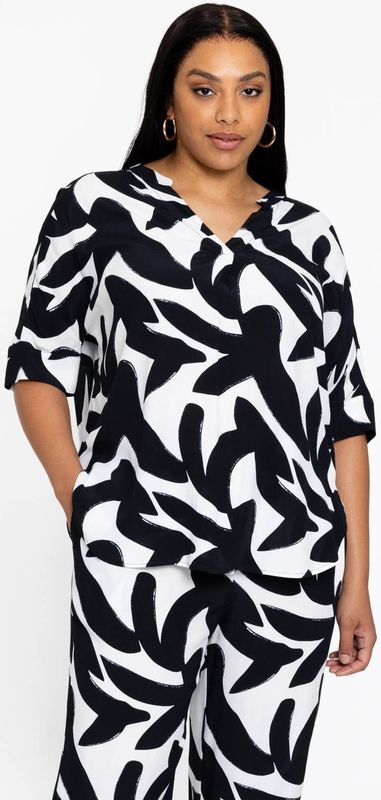YOEK - Top - Zwart - Lange Mouwen - V-hals - 100% Viscose