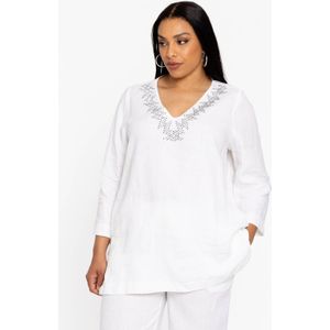 YOEK - Tuniek - Ecru - 100% Linnen - Lange Mouwen