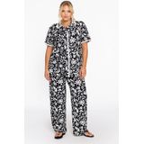 YOEK - Broek - Zwart-Wit - Viscose - Straight Fit