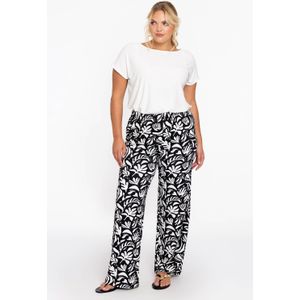 YOEK - Broek - Zwart-Wit - Viscose - Straight Fit