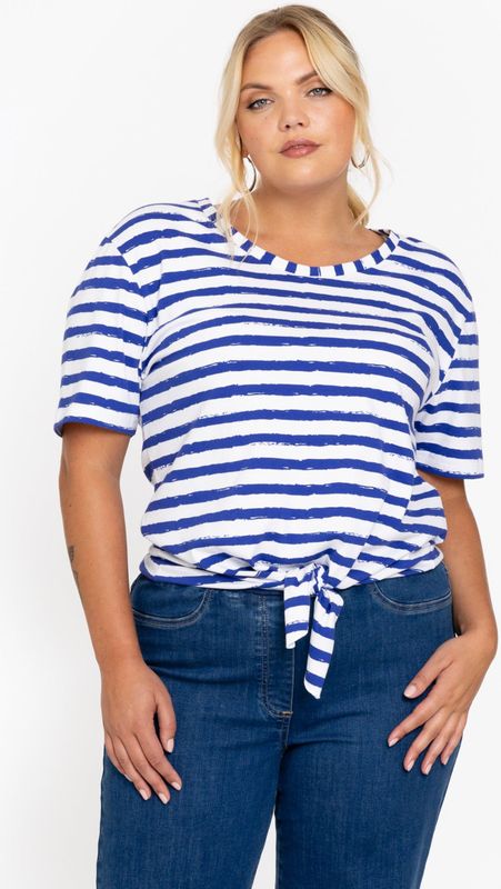 YOEK - Top - Ivoor - Katoen met Elastaan - Korte Mouwen