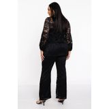 Broek - Zwart - LACE - Bootcut - Kanten Design - Semi-transparant