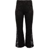 Broek - Zwart - LACE - Bootcut - Kanten Design - Semi-transparant