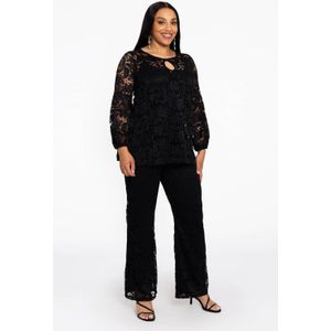 Broek - Zwart - LACE - Bootcut - Kanten Design - Semi-transparant