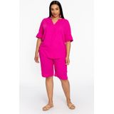 YOEK - Straight High Waist Bermuda Short - Roze