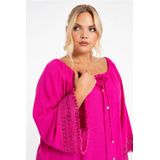 YOEK - Tuniekblouse - Roze - Flared Pasvorm - Lange Mouwen - Knoopsluiting