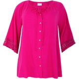 YOEK - Tuniekblouse - Roze - Flared Pasvorm - Lange Mouwen - Knoopsluiting