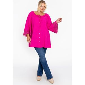 YOEK - Tuniekblouse - Roze - Flared Pasvorm - Lange Mouwen - Knoopsluiting