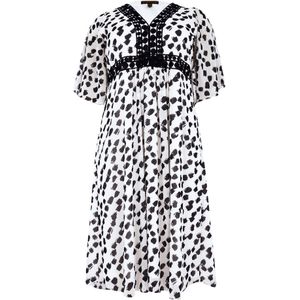 Jurk - Zwart - PEGGY - Midi-lengte - Met Kant