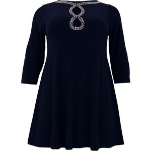 Dolce Tuniek - Wide Bottom met Sleutelgathalslijn en Strass-Steentjes