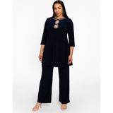 Dolce Tuniek - Wide Bottom met Sleutelgathalslijn en Strass-Steentjes