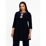 Dolce Tuniek - Wide Bottom met Sleutelgathalslijn en Strass-Steentjes
