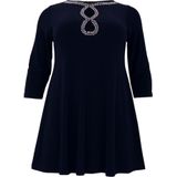 Dolce Tuniek - Wide Bottom met Sleutelgathalslijn en Strass-Steentjes