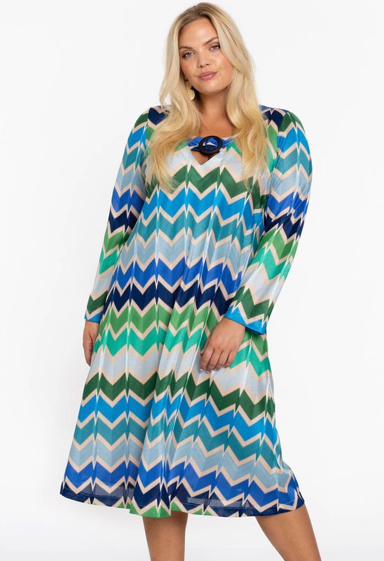 YOEK - A-lijn Jurk - Blauw