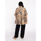 YOEK - Linnen Tuniek - Beige - A-lijn Pasvorm - Korte Mouwen