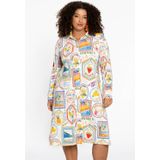 YOEK - Midi Jurk - Multi - Lange Mouwen - Knoopsluiting