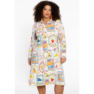 YOEK - Midi Jurk - Multi - Lange Mouwen - Knoopsluiting