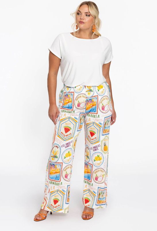 YOEK - Casual Broek - Multi - Rechte Pasvorm - Normale Taille