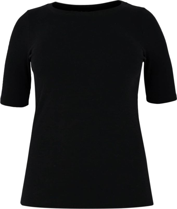 T-shirt - Aansluitend - Rib - Lange Mouwen - Zwart