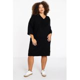 YOEK Lounge - Sweatjurk - Zwart - Driekwartsmouwen - V-hals