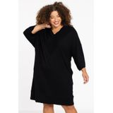YOEK Lounge - Sweatjurk - Zwart - Driekwartsmouwen - V-hals