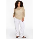 YOEK - Top - Goud - Lurex - Rechte Pasvorm - Lange Mouwen - Ronde Hals