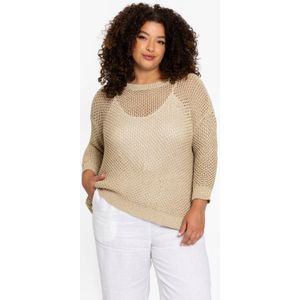 YOEK - Top - Goud - Lurex - Rechte Pasvorm - Lange Mouwen - Ronde Hals