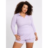 YOEK - LOUNGE - Polo-tuniek - Flare Pasvorm - Geribde Katoen met Stretch