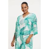 YOEK - Zomerjurk - Turquoise - Lange Mouwen - Ronde Hals