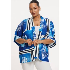 YOEK - Sweatvest - Blauw/Wit