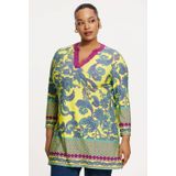 YOEK - Tuniek - Multi - Rechte Pasvorm - Lange Mouwen - V-hals