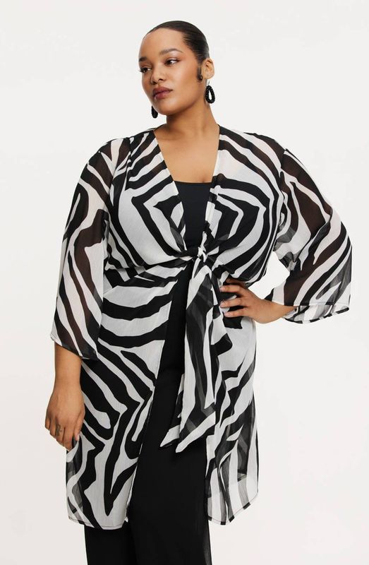 YOEK - Vest - Zwart - Kimono - Lange Mouwen