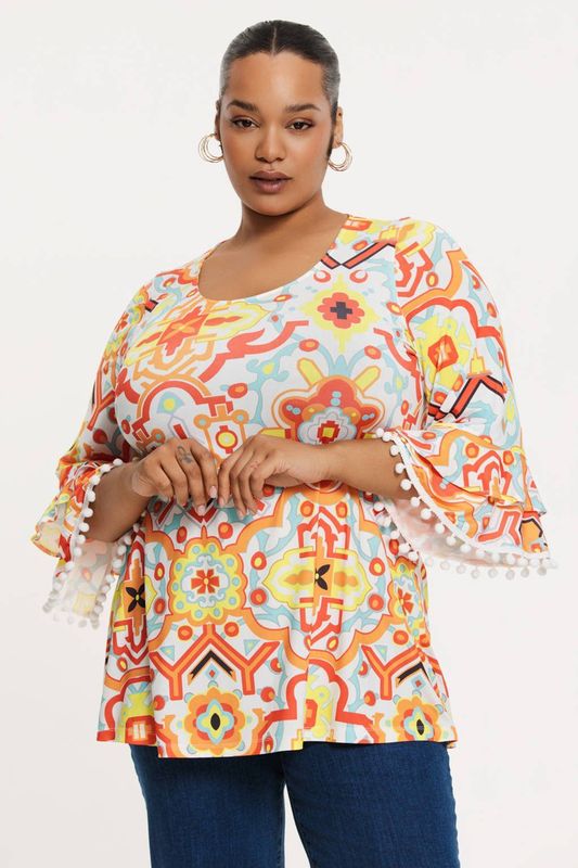 YOEK - Tuniek - Multi - Flared Pasvorm - Lange Mouwen