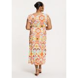 YOEK - Zomerjurk - Multi - Korte Mouwen - V-hals - Vrolijke Print