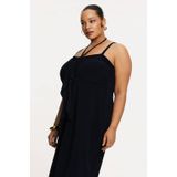 YOEK - Avondjurk - Donkerblauw - Mouwloos - Middellang - Ruches