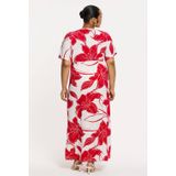 YOEK - A-lijn Jurk - Rood - Lang Model - V-hals - Lange Mouwen