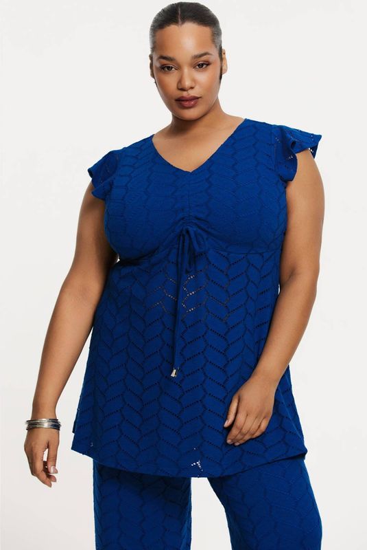 YOEK - Tuniek - Blauw - Fijn Gebreid