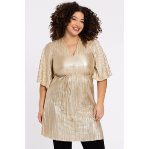 YOEK - YOEK x Hannelore - Tuniek - Goud - Geplisseerd met Ceintuur