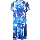 YOEK - A-lijn Jurk - Blauw - V-hals - Lange Mouwen