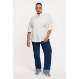 YOEK - Blouse - Katoen - Wit - Halve Mouwen - Knoopsluiting